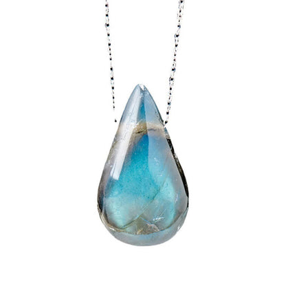 Mythstone Labradorite Water Drop Support Healing Necklace Pendant