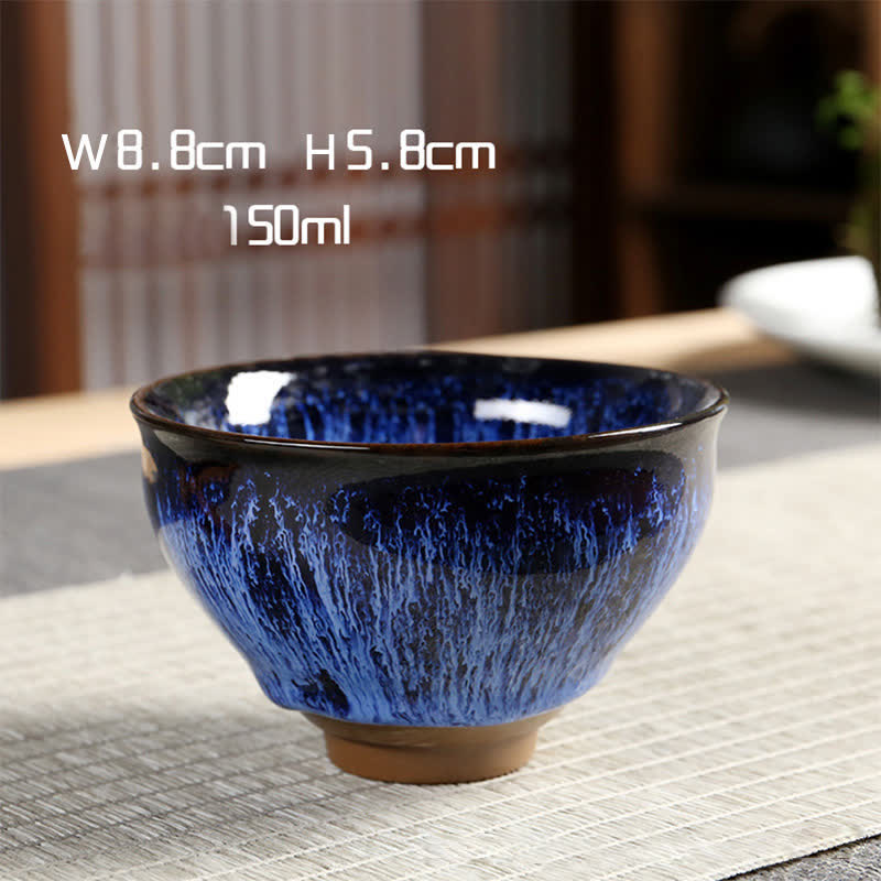 Mythstone Multicolor Ceramic Teacup Ocean Wave Tea Cups