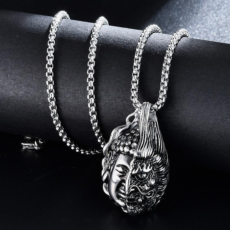 Mythstone Half Buddha Half Devil Powerful Necklace