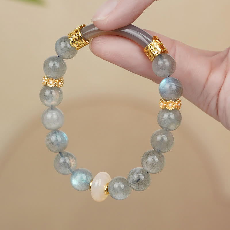 Mythstone Natural Labradorite Moonstone Healing Change Bracelet