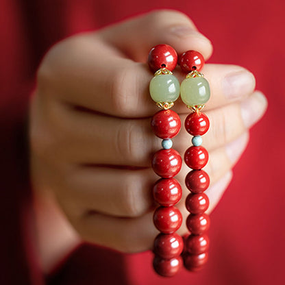 MythStone Cinnabar Green Aventurine Fortune Luck Bracelet