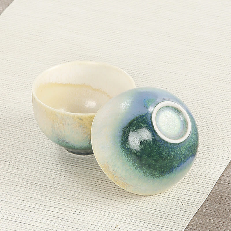 Mythstone Creative Green Ceramic Teacup Kung Fu Tea Cups