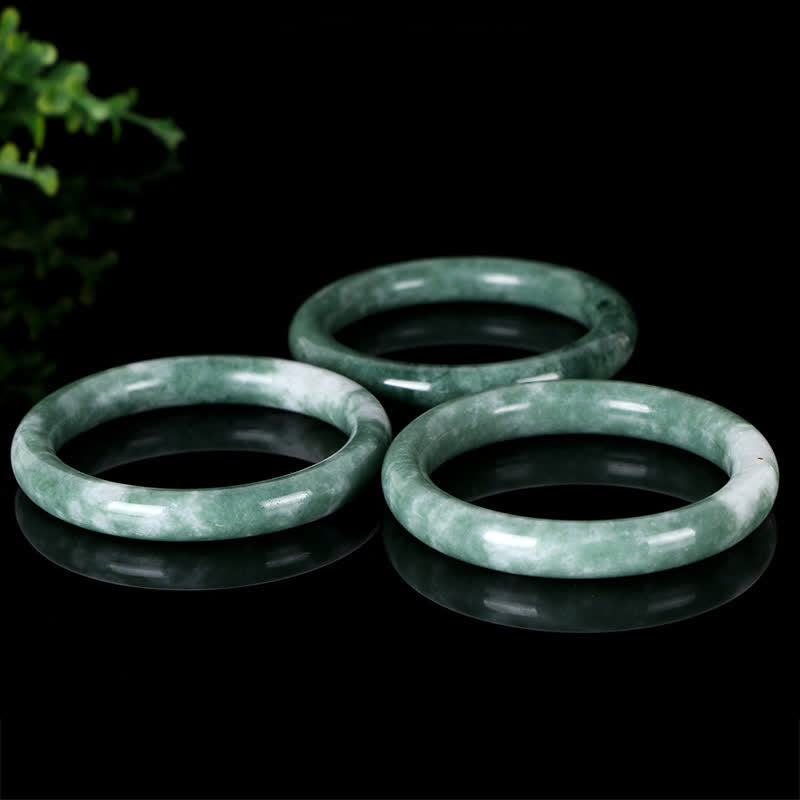 Mythstone Natural Jade Luck Abundance Bangle Bracelet