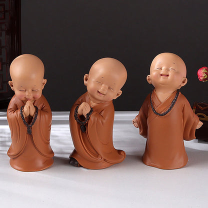 Mythstone Small Mini Meditation Praying Monk Serenity Resin Home Decoration