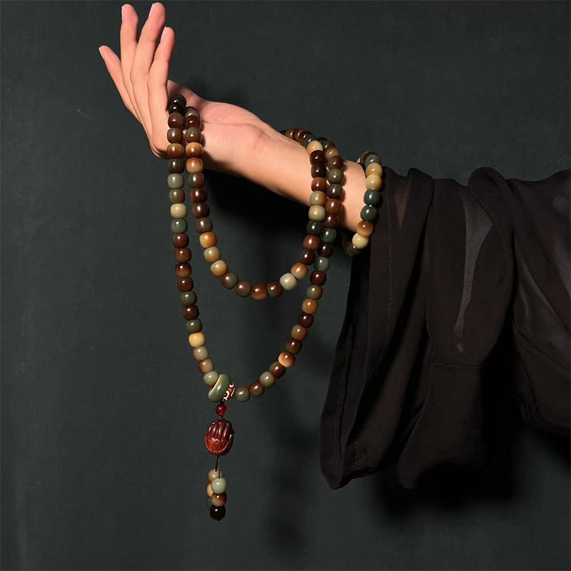 MythStone 108 Mala Beads Bodhi Seed Peace Wisdom Bracelet Wrist Mala Pocket Mala