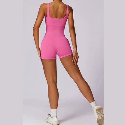 Mythstone Solid Seamless Jumpsuit Romper Sports Fitness Yoga Women Bodysuit