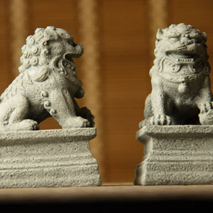 Mythstone Lion Fu Foo Dogs Elephant Ward Off Evil Blessing Home Decoration