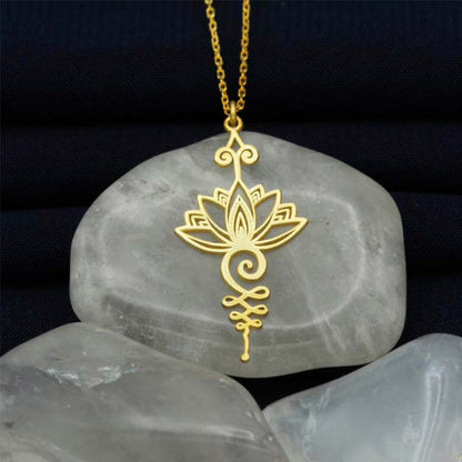 Mythstone Lotus Luck Wealth Necklace Pendant