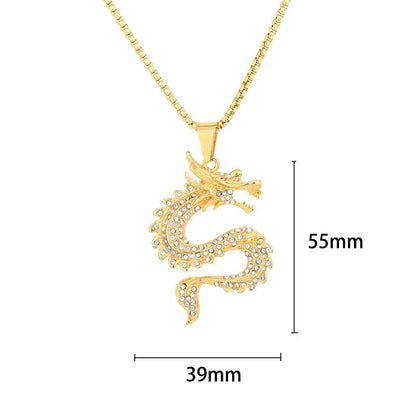 Mythstone Chinese Zodiac Dragon Zircon Protection Necklace Pendant