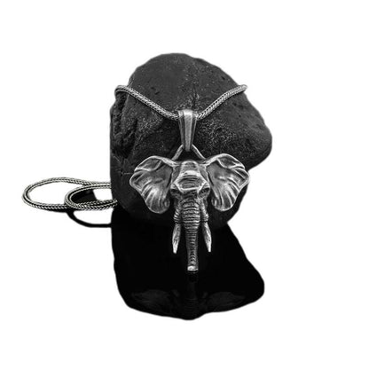 Mythstone Elephant Pewter Titanium Steel Strength Necklace Pendant