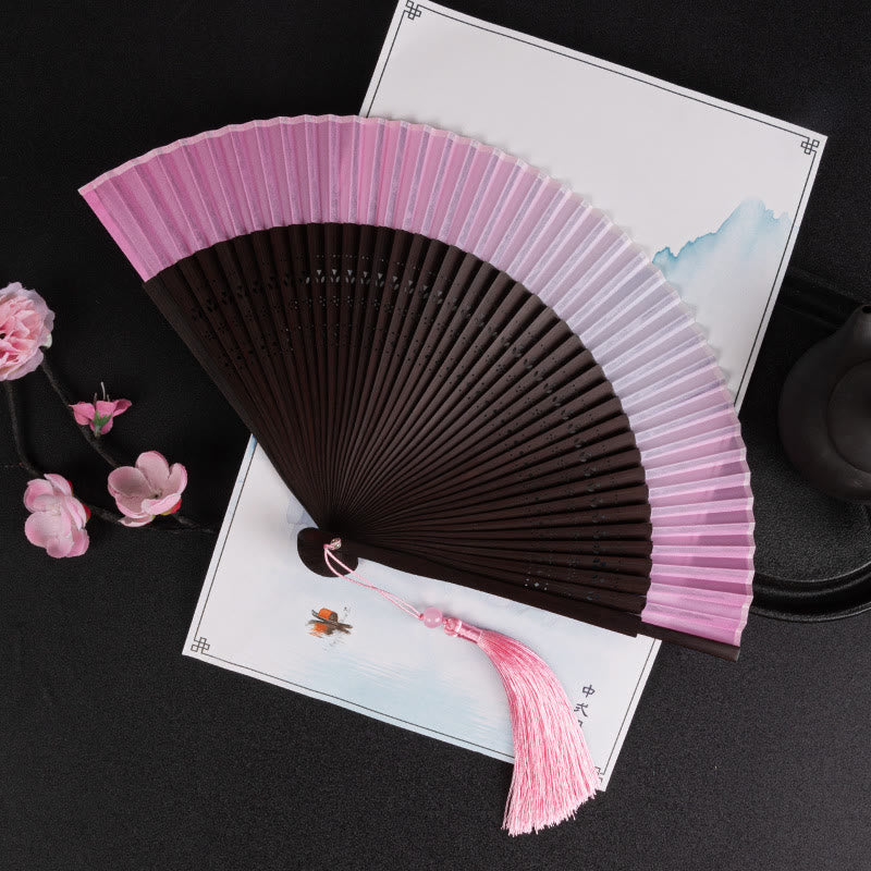 Mythstone Gradient Handheld Bamboo Folding Fan