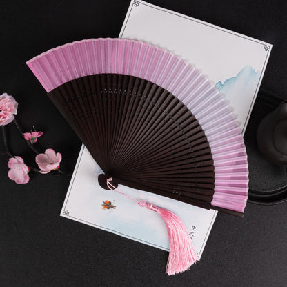 Mythstone Gradient Handheld Bamboo Folding Fan