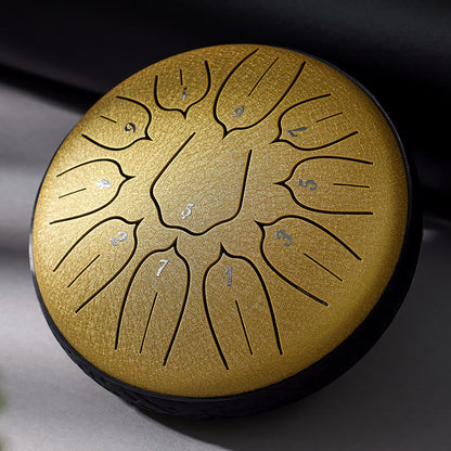 Mythstone Steel Tongue Drum Sound Healing Meditation Yoga Lotus Drum Kit 11 Note 6 Inch