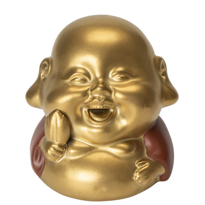 Mythstone Little Buddha Laughing Buddha Ceramic Healing Incense Burner