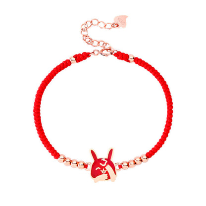 Mythstone 925 Sterling Silver Chinese Zodiac Luck Faith Discolor Red String Bracelet