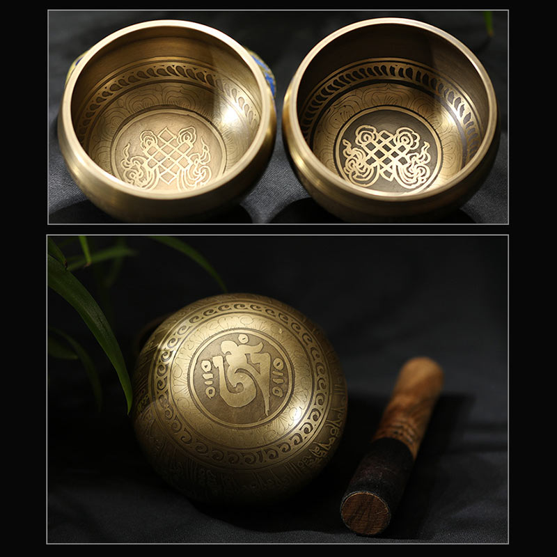 Mythstone Tibetan Meditation Sound Bowl Handcrafted for Healing and Mindfulness Singing Bowl Set