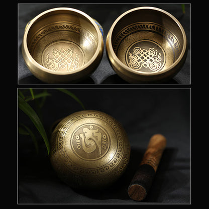 Mythstone Tibetan Meditation Sound Bowl Handcrafted for Healing and Mindfulness Singing Bowl Set