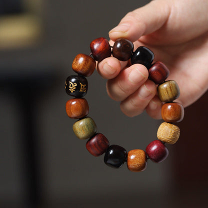 Mythstone Tibet Various Wood Om Mani Padme Hum Purity Bracelet