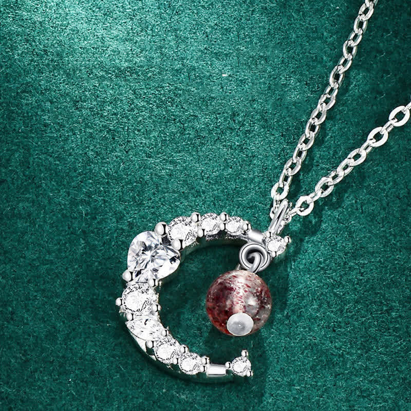 Mythstone Strawberry Quartz Blue Crystal Love Healing Necklace