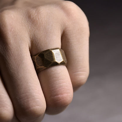 Mythstone Tibetan Simple Design Copper Wealth Ring