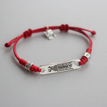 Mythstone 925 Sterling Silver Red String Luck Strength Braid Bracelet