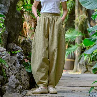 Pantalones de yoga holgados tipo harén con bolsillos y color liso de Mythstone 