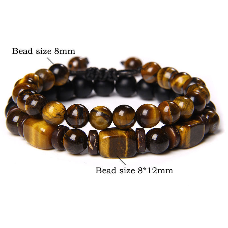 Mythstone Tiger Eye Frosted Stone Hematite Courage Bracelet