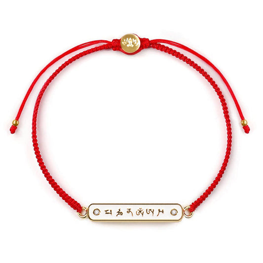 Tibetan Handmade Om Mani Padme Hum Peace Red String Bracelet