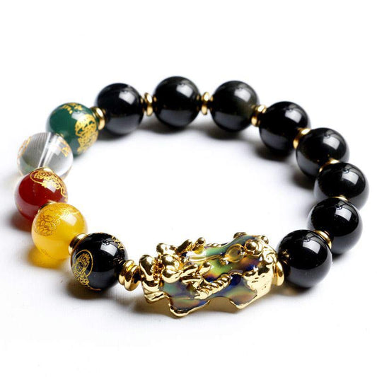 Mythstone Color-Changing Pixiu Obsidian Wealth Bracelet