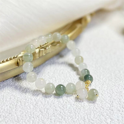 Mythstone Natural Gradient Jade Abundance Luck Bead Charm Bracelet