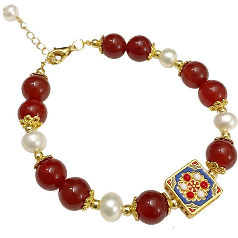 MythStone Red Agate Pearl Confidence Self-acceptance Bracelet