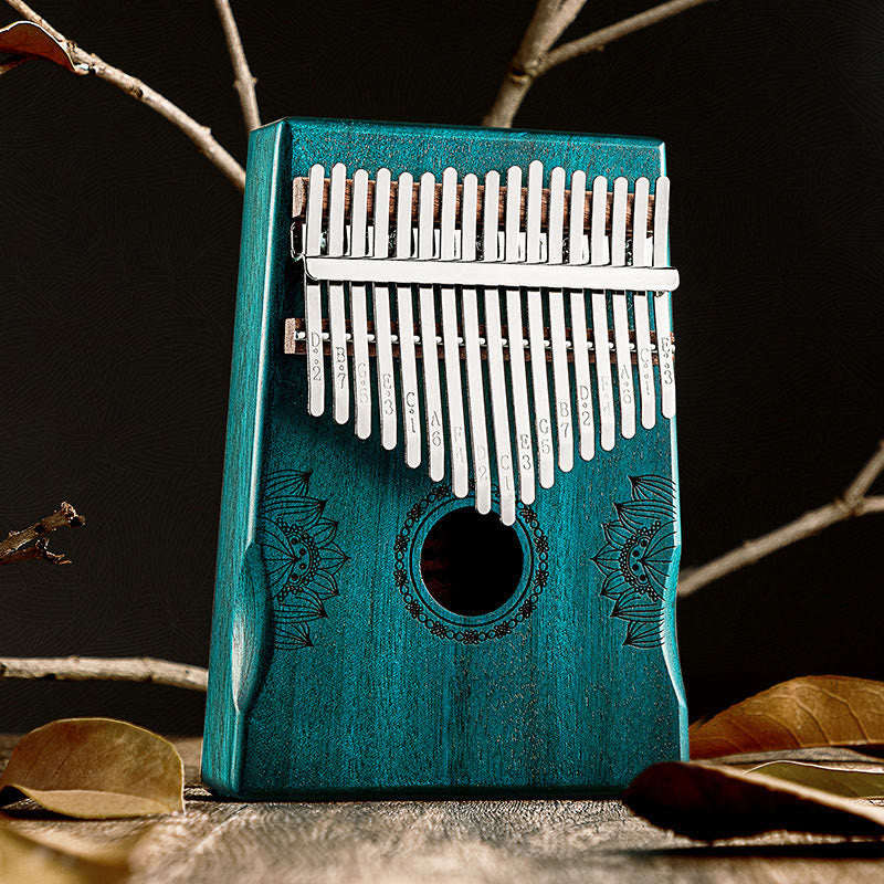 Mythstone Kalimba 17/21 Keys Thumb Piano Lotus Design Portable Finger Piano