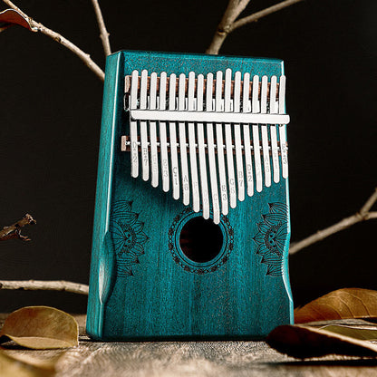 Mythstone Kalimba 17/21 Keys Thumb Piano Lotus Design Portable Finger Piano