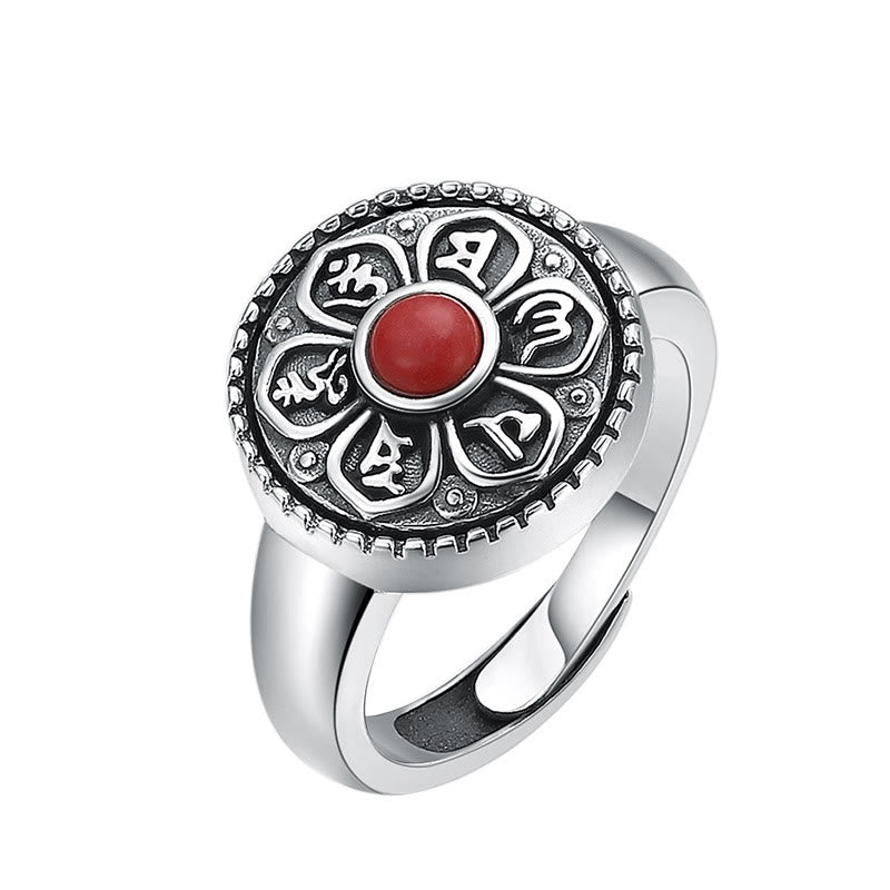 Mythstone Tibetan Om Mani Padme Hum Peace Rotatable Ring