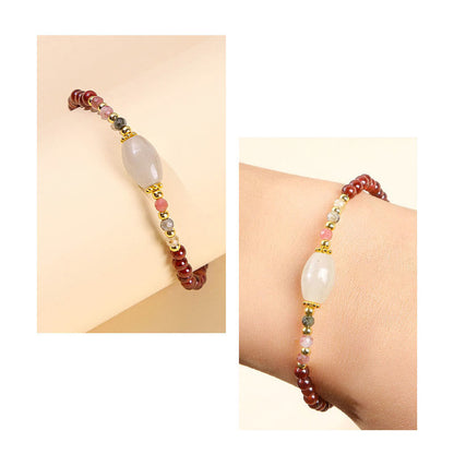 Mythstone Garnet Jade Tourmaline Bead Passion Bracelet