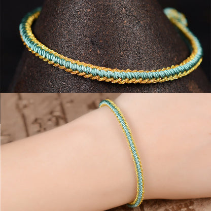 Mythstone Two-Color Rope Handcrafted Eight Thread Peace Knot Bracelet