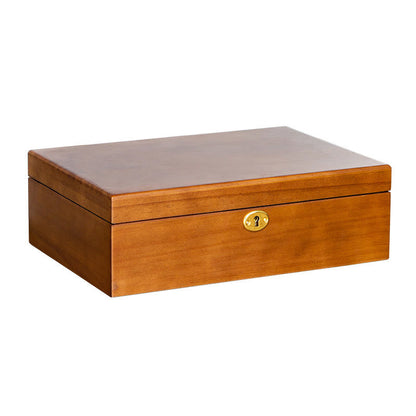 Joyero de madera vintage Mythstone, caja de almacenamiento de joyas de madera maciza de dos capas