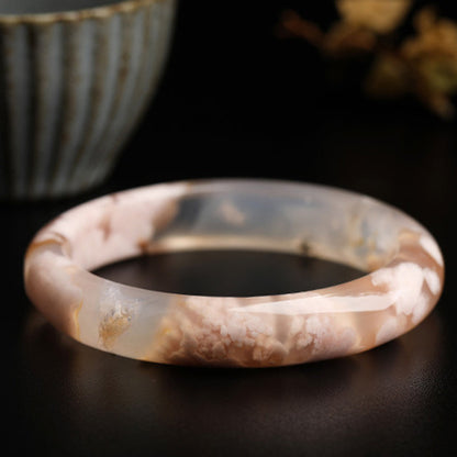 Mythstone Natural Sakura Agate Peace Bracelet Bangle