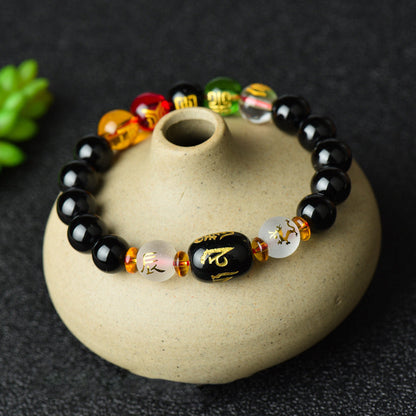 Mythstone Tibetan Black Onyx Luck Bracelet