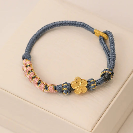 Mythstone Peach Blossom Design Wealth String Bracelet