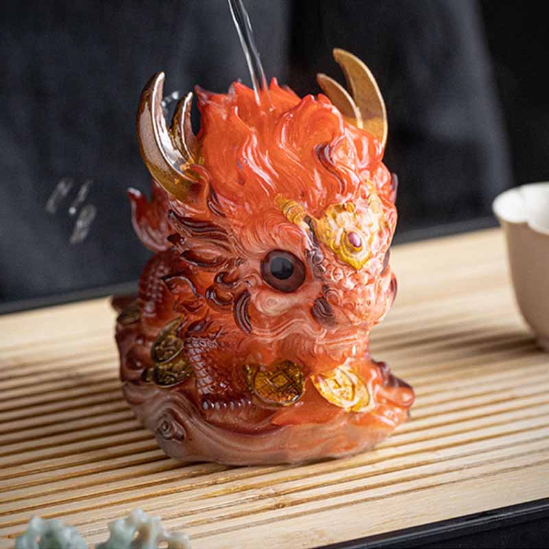 Mythstone Color Changing Small Kirin Resin Tea Pet Home Figurine Decoration