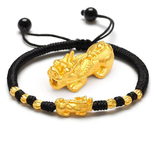 Mythstone Double Pixiu Wealth String Bracelet