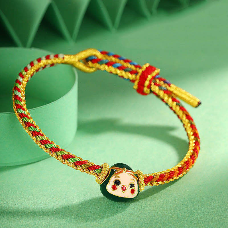 Pulsera de nudo de la paz de ocho hilos hecha a mano con diseño de zongzi y colorido de Mythstone 