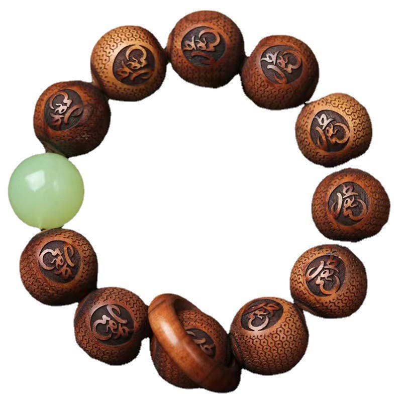 Mythstone Tibetan Rosewood Engraving Tiger Protection Bracelet