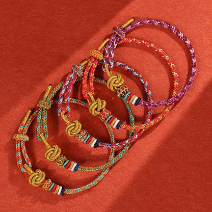 Mythstone Handmade Dunhuang Colorful Rope Protection Braid String Bracelet