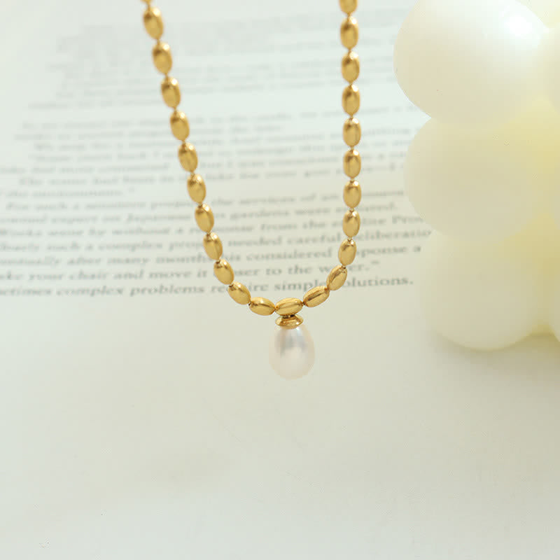 Mythstone Pearl Bead Peace Necklace Pendant