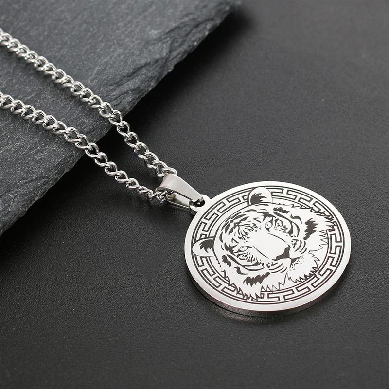 Animal Titanium Steel Chain Necklace Protection Pendant