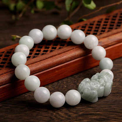 Pulsera de jade PiXiu de la suerte, prosperidad y riqueza con piedra mítica Feng Shui