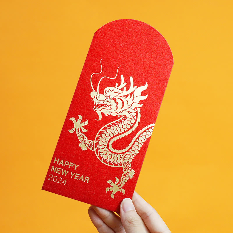 Mythstone 6Pcs Chinese Red Envelope Year of the Dragon Lucky Money Envelopes 2024 Chinese New Year Dragon Year Envelope