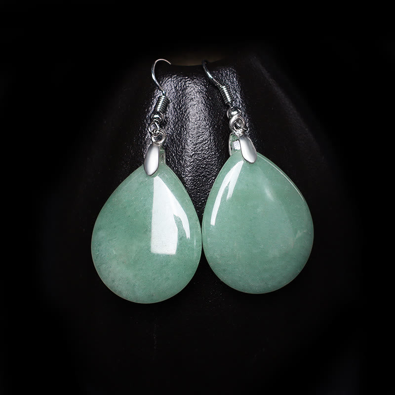 Mythstone Natural Aventurine Dangle Healing Drop Earrings